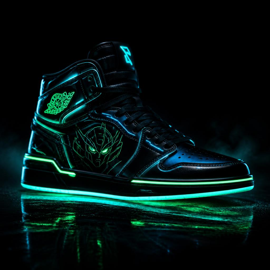 Glowing neon custom sneaker